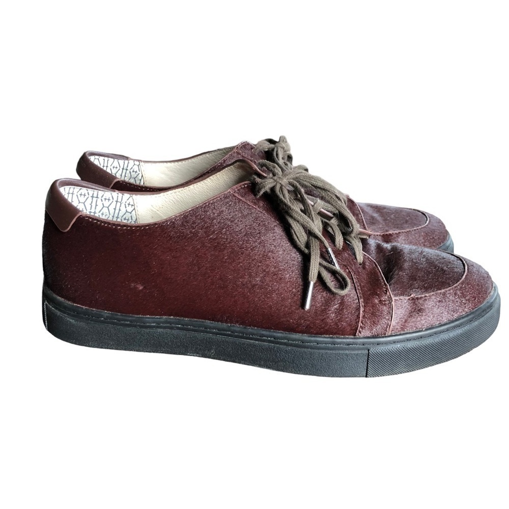 Matt Bernson Calf Hair Brown Platform Sneakers Womens Size 10